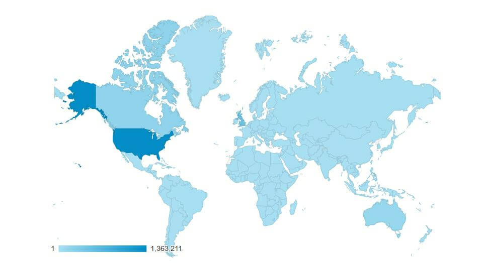 Old English Translator Visitors Map